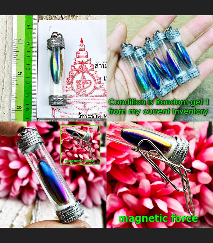 Leklai Cave Drop Magnetic Healing Metal Rainbow Immortal Lucky Thai Amulet 17750