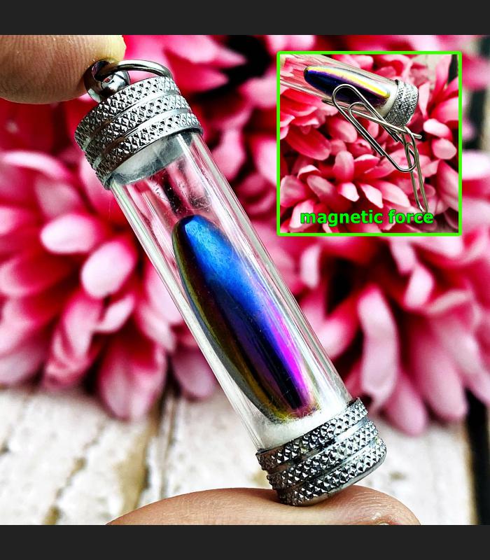 Leklai Cave Drop Magnetic Healing Metal Rainbow Immortal Lucky Thai Amulet 17750