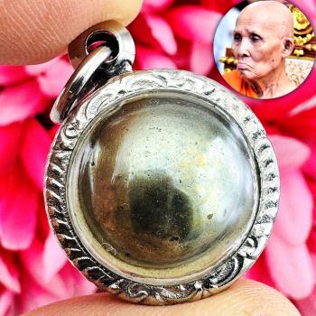 Metal Ball Leklai Mekasit Great Shield Invincible Protect Huan Thai Amulet 17755