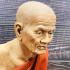 Lifelike Wax Art Monk Statue Meditation 28Cm Tuad WatChanghai Thai Amulet #17771
