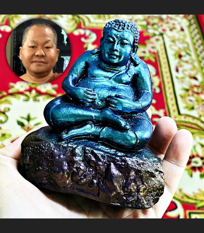 Sankajai Happy Buddha Statue Leklai Money Rich Rainbow Somporn Thai Amulet 17782