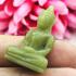 Leklai Lucky Stone Glow In Dark Buddha Moon Light Rich Somporn Thai Amulet 17806