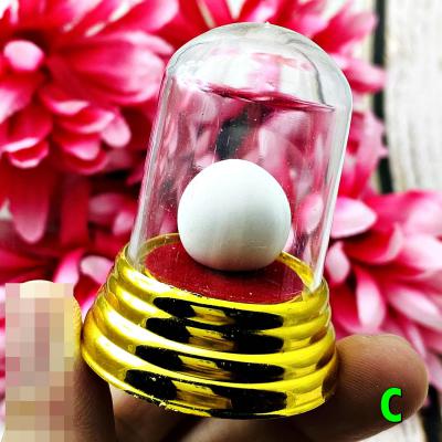 White Leklai Pearl Arahant Relic Lucky Healing Stone Somporn Thai Amulet #17810