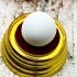 White Leklai Pearl Arahant Relic Lucky Healing Stone Somporn Thai Amulet #17810