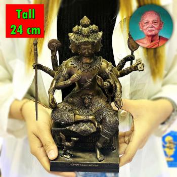 Phaphom 24cm 4Face God Bronze Statue Rich Fortune WatPikuntong Thai Amulet 17814