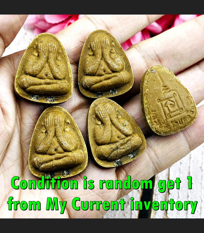 Close Eye Pidta Plodni No Debt 2 Takrut Hair Toh Be2522 Yellow Thai Amulet 17816