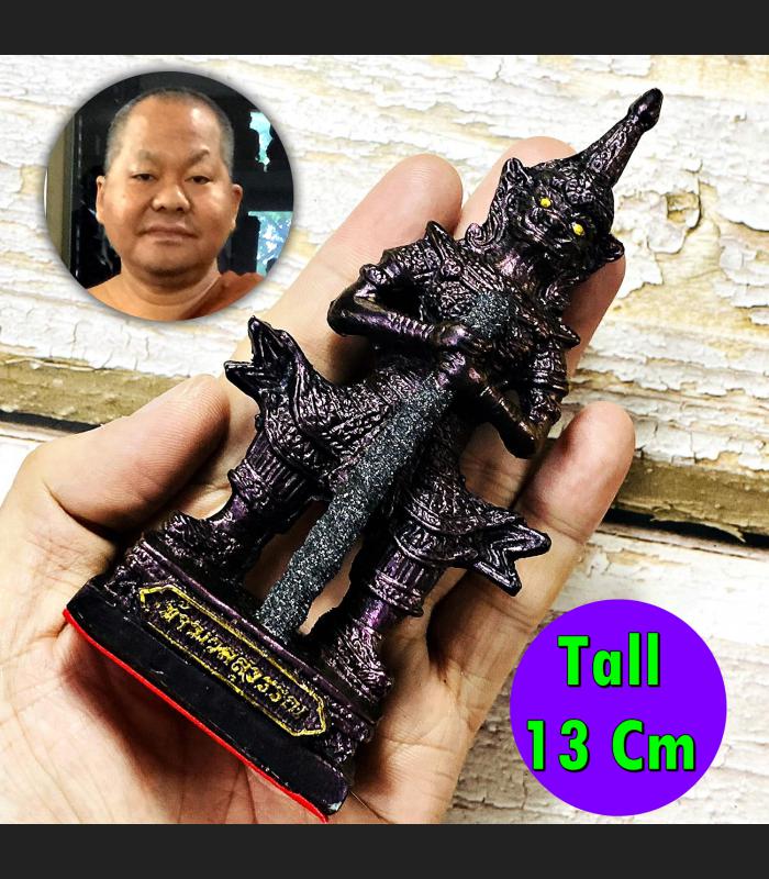 Wessuwan Statue Leklai Magic Purple Glitter Protection Somporn Thai Amulet 17818