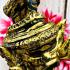 Lersri Head Khon Mask Old Gold Hermit Fortune Lucky Watbangpha Thai Amulet 17824