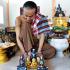 Guman LukThep Golden Boy Statue Gambling Casino Win Kom Be2553 Thai Amulet 17825