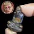 Miniature Meditation Monk 1st Kalong Be2548 Tiger Hair Cloth Thai Amulet #17827