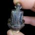 Miniature Meditation Monk 1st Kalong Be2548 Tiger Hair Cloth Thai Amulet #17827
