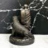 Lucky Bronze Staue Monk Standing Tiger Pern Watbangpha Be2545 Thai Amulet #17828