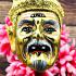 Khon Mask 3eye Lersri Tafai Long Beard Gold Pern Watbangpha Thai Amulet #17832