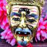 Khon Mask 3eye Lersri Tafai Long Beard Gold Pern Watbangpha Thai Amulet #17832