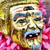 Khon Mask 3eye Lersri Tafai Long Beard Gold Pern Watbangpha Thai Amulet #17832