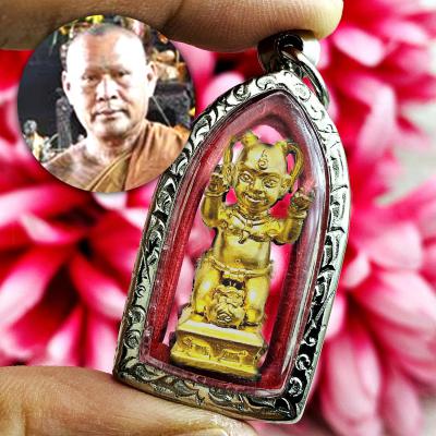 Guman Spirit Beckon Lucky Rich Casino Win Somchay Be2555 Gold Thai Amulet #17835