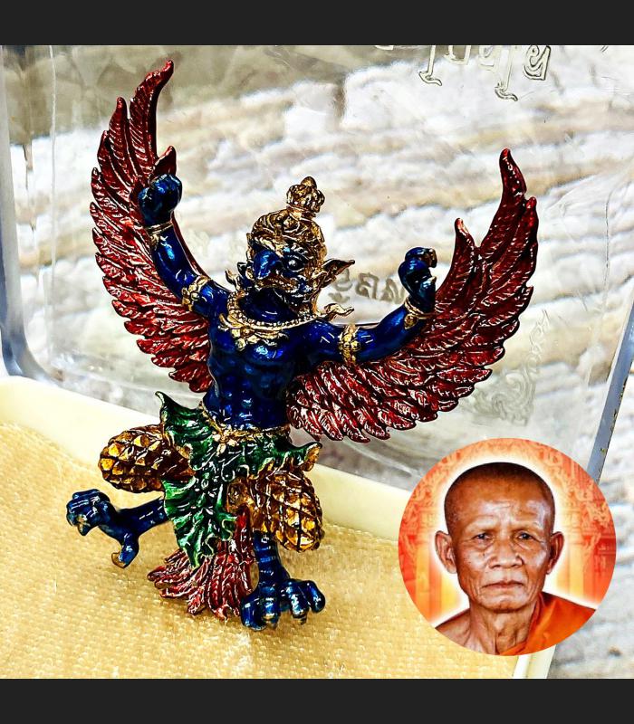 PayaKrut Garuda Half Man Bird Lucky Money Fortune Yod Be2565 Thai Amulet #17836