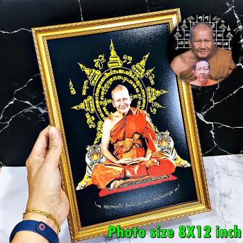 Photo Frame LP Pern Yantra Tiger Protection WatBangPha Be2560 Thai Amulet #17839