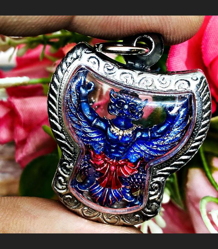 Powerful Krut Garuda Half Bird Shield Wealth Mass Chant Be2566 Thai Amulet 17844
