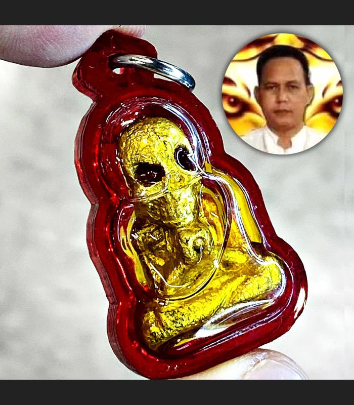Skull Ash Oil Gambling Windfall Whisper Wealth Neng Plai Thong Thai Amulet 17848