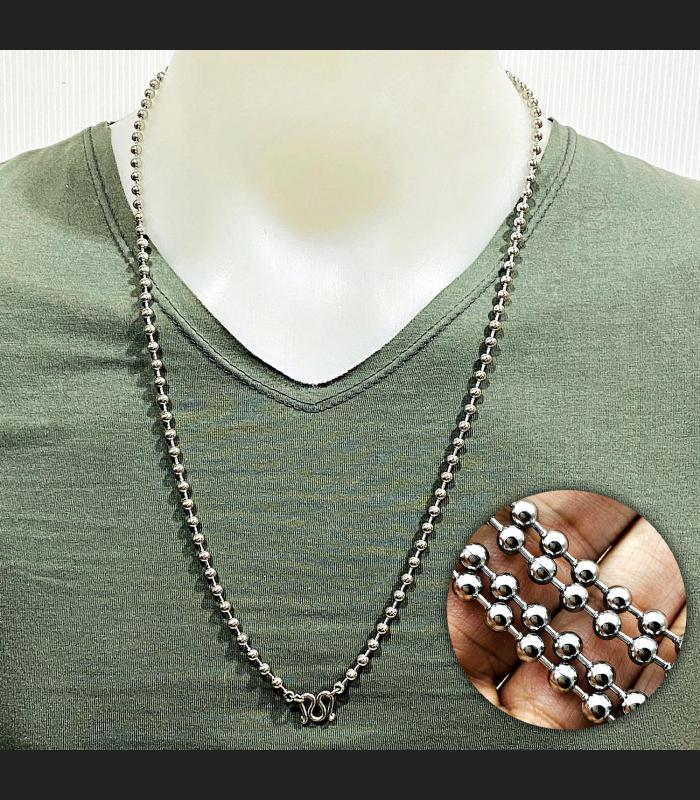 Necklace Stainless Chain Mini Fish Egg Ball Multi Hook Wearing Thai Amulet 17852