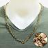 Necklace Stainless Gold Laser Cd Dc Chain Multi Hook Wearing Thai Amulet #17856