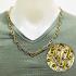 Necklace Stainless Gold Laser Slim Long Chain Multi Hook Wear Thai Amulet #17857