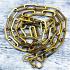 Necklace Stainless Gold Laser Slim Long Chain Multi Hook Wear Thai Amulet #17857