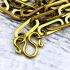 Necklace Stainless Gold Laser Slim Long Chain Multi Hook Wear Thai Amulet #17857