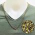 Necklace Stainless Gold Laser Thick Chain Multi Hook Wearing Thai Amulet #17858