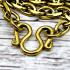 Necklace Stainless Gold Laser Thick Chain Multi Hook Wearing Thai Amulet #17858