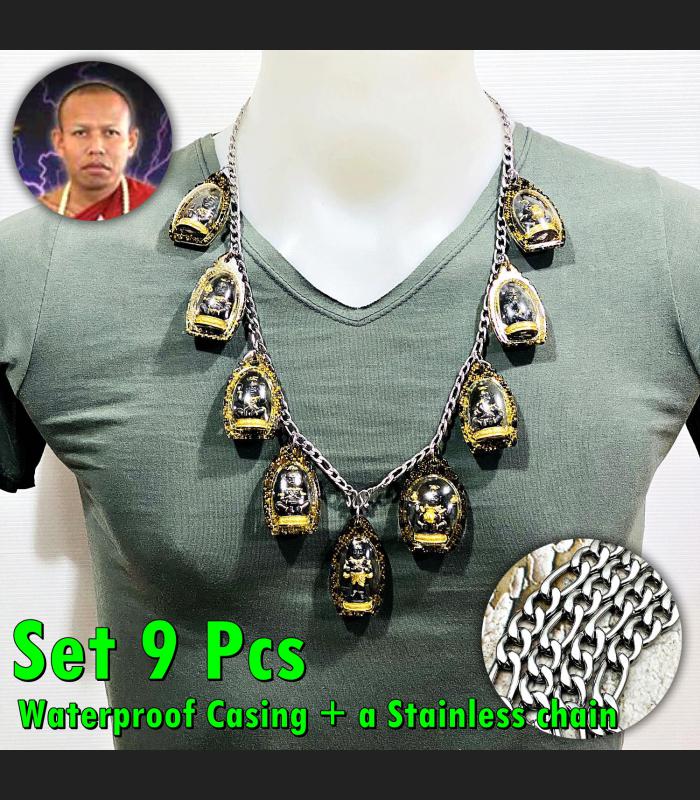 Pendant 9in1 Guman LukThep Gambling Luck Wealth Money Rich Nen Thai Amulet 17872