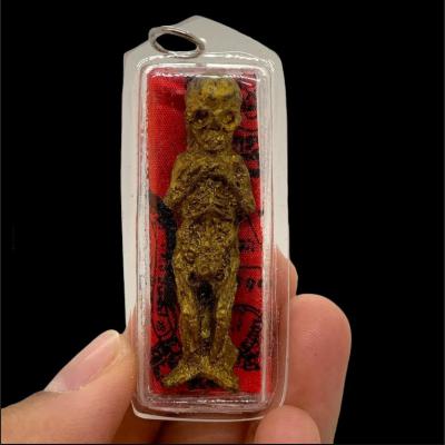 Mummy Lokok Guman Ash Bbq Gambling Lucky Win Money Rich Tawee Thai Amulet #17877