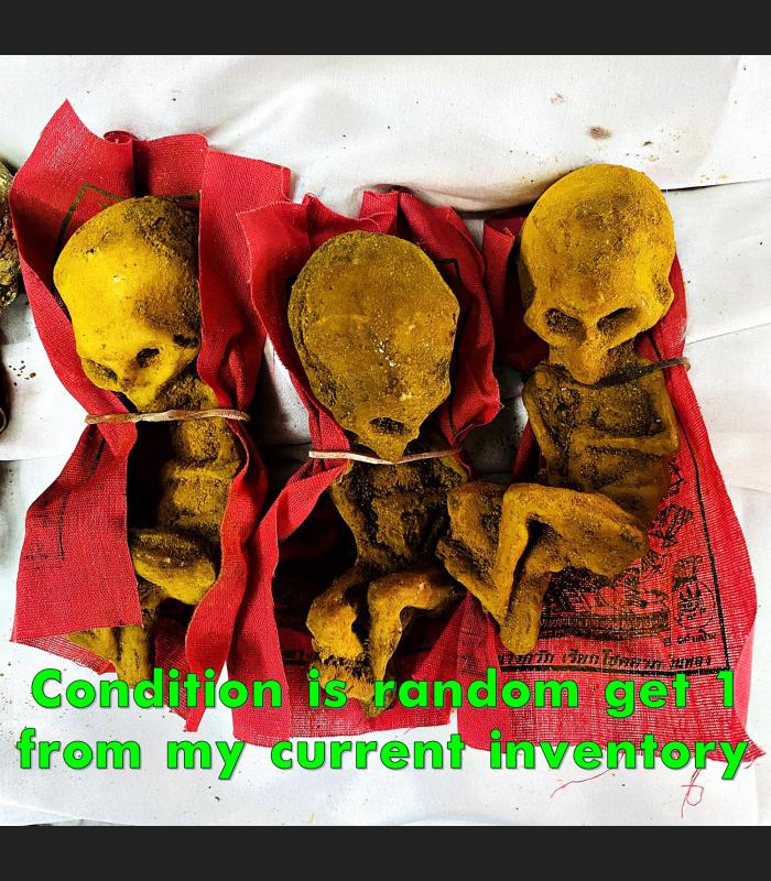 Mummy Lokok Guman Alien Gambling Casino win Lucky Money Tawee Thai Amulet #17879