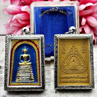 Large Somdej 108 Monk Mass Blessed Watnok 9row Seat Gold Paint Thai Amulet 17890