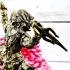 Hanuman Flying Monkey Bronze Statue Gambling Casino Win Phat Thai Amulet #17894
