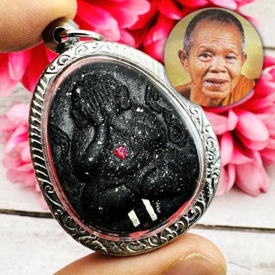 Pidta Spider Closed Eye Magic Wealth Money Fortune Koon Banrai Thai Amulet 17895