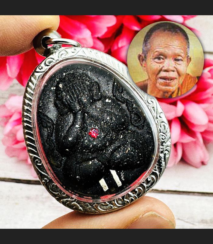 Pidta Spider Closed Eye Magic Wealth Money Fortune Koon Banrai Thai Amulet 17895