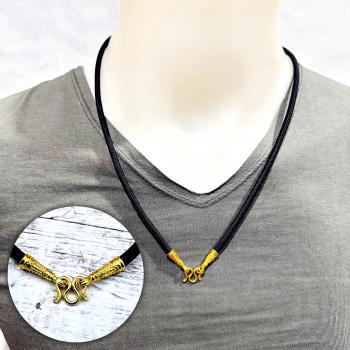 Necklace 30cm Chain Nylon Cord Metal 1hook Gold Plated Wearing Thai Amulet 17904