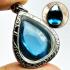 Leklai Naga Eye Tear Stone Crystal Magic Lucky Fast Rich Blue Thai Amulet #17906