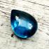 Leklai Naga Eye Tear Stone Crystal Magic Lucky Fast Rich Blue Thai Amulet #17906