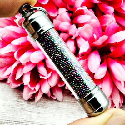 Leklai Sarira Buddha Relic Metal Immortal Takrut Mixed Rainbow Thai Amulet 17908