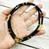 Necklace 30cm Kala Coconut Shell Wood Gold Beads 3hook Wearing Thai Amulet 17909