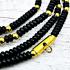 Necklace 30cm Kala Coconut Shell Wood Gold Beads 3hook Wearing Thai Amulet 17909