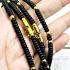Necklace 30cm Kala Coconut Shell Wood Gold Beads 3hook Wearing Thai Amulet 17909