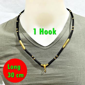 Necklace 30cm Kala Coconut Shell Wood Gold Wood Beads Wearing Thai Amulet #17910
