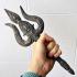 Ancient Artefacts Khmer Bronze Warrior Trident Trishul Bayon Protection #17937
