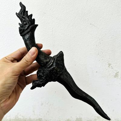 Antique 100y Khmer Deity Weapon Iron Dagger Sword Naga Warrior Protection #17961