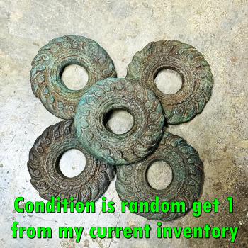 Antique Khmer Deity Weapon Bronze Warrior Vishnu Sudarshana Chakra Rowel #17971