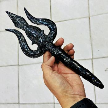 Leklai Trident Trishula Glossy Protection Immortal Magic Lucky Thai Amulet 17975